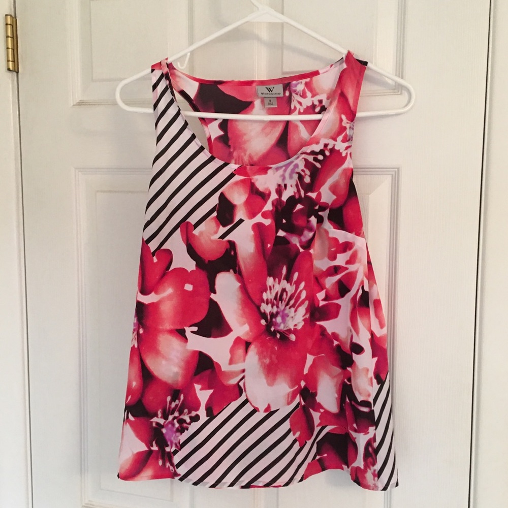 Worthington Pink Floral Tank Blouse